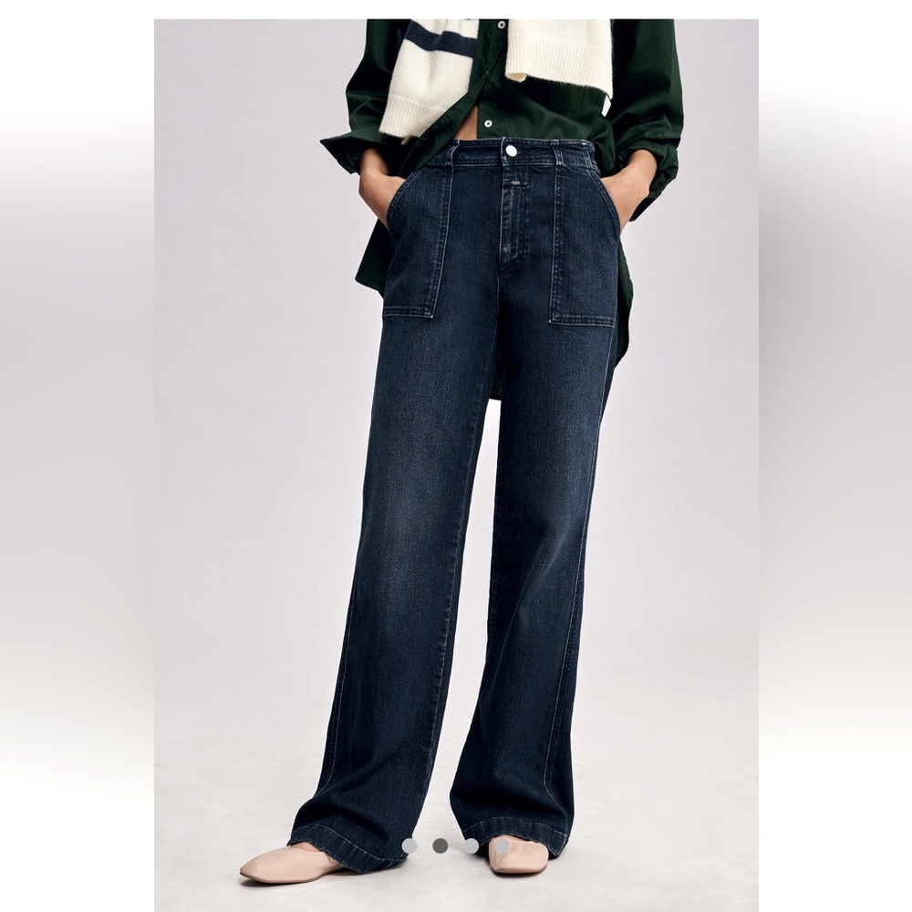 CLOSED ARIA - Dark Wash Wide-Leg Jeans